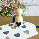 wooden-mini-rubber-ink-stamp-heart-scrapbooking-craft|LLWWMINIHEARTSTAMP|Luck and Luck| 1